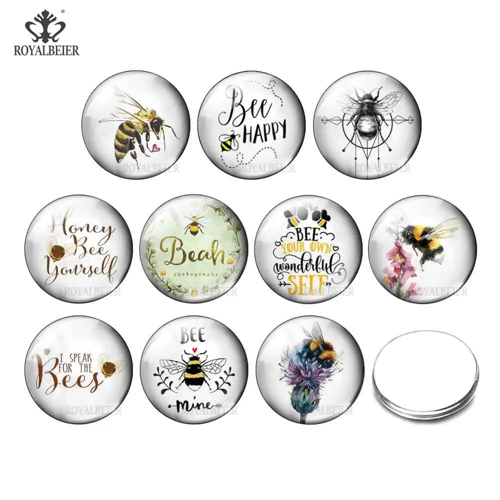 DIY 10 шт пчелиный коллектор стеклянная оснастка круглая кнопка для фото