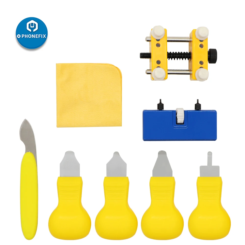 

8 шт. ремонт часов набор инструментов для задней панели чехол Крышка открывалка для снятия крепления держателя чехол для ремонта Батарея За...