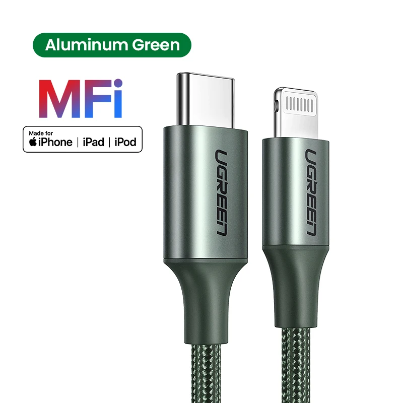 

Ugreen MFi USB C to Lightning Charger Cable for 12 mini Pro Max 8 PD 18W 20W Fast Charging Data Cable for Macbook