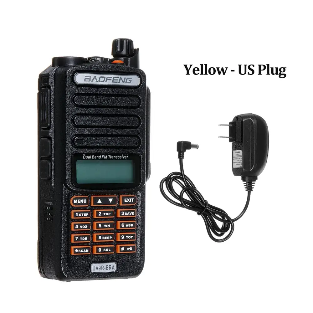 Yellow US Plug UV9R-ERA портативная рация Профессиональная УФ двухсторонняя радио Comunicador HF приемопередатчик радиостанции 15 км Диапазон разговора IP57 - Цвет: Yellow US Plug