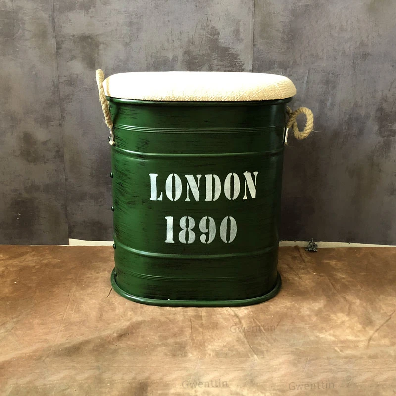 Ретро-железный стул для хранения креативное ведро винтажная промышленная