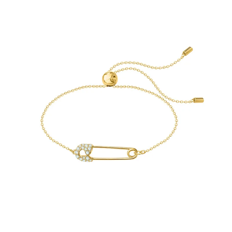

2020 new high quality fashion charm golden temperament personality all-match pin paper clip women bracelet jewelry