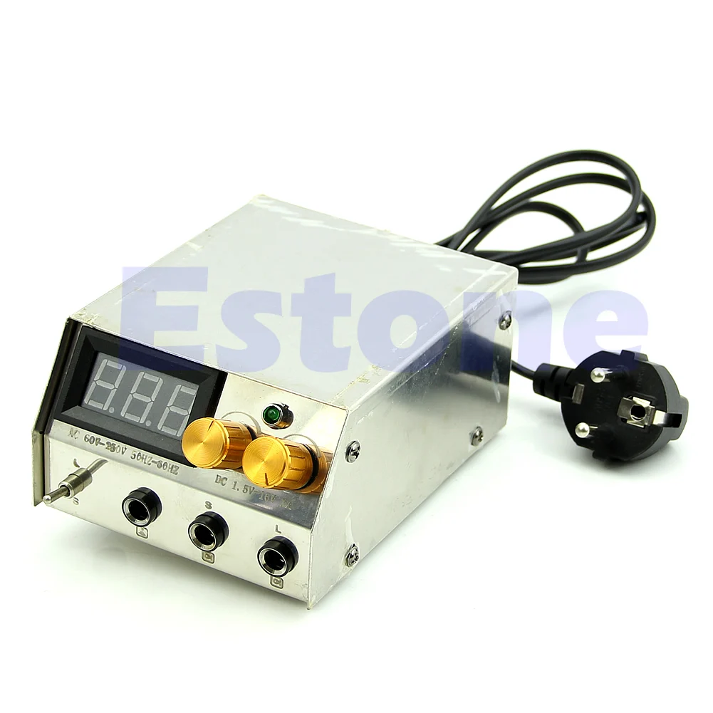 

60Hz Dual Digital LCD Stainless Steel Tattoo Machine Power Supply AC 60V-250V G6KE