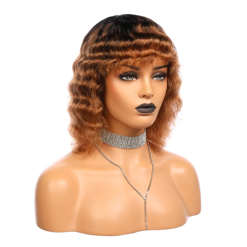 Парик из человеческих волос свободные волнистые волосы короткий Боб парик с