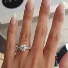 Классическое обручальное кольцо с 6 когтями, дизайн с белым кубическим цирконием ААА, женское свадебное кольцо с фианитом, ювелирные изделия
