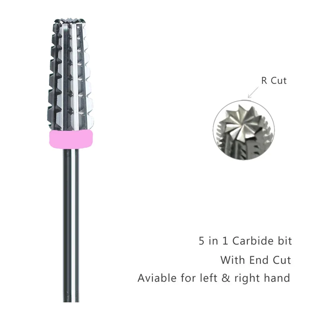 1 шт. фиолетовая спиральная карбидная фреза для ногтей 5 в коническая удаление