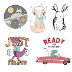 Симпатичные животные, лиса, кролик, крокодил, кошка, патчи для переноски одежды, Мультяшные патчи, наклейки на одежду