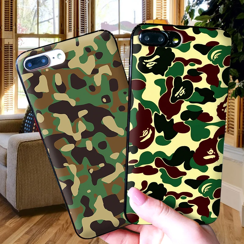Мягкий чехол из ТПУ с камуфляжным узором для Apple IPhone X XR XS MAX 5 5S 5C SE 6 S 7 8 Plus ipod touch