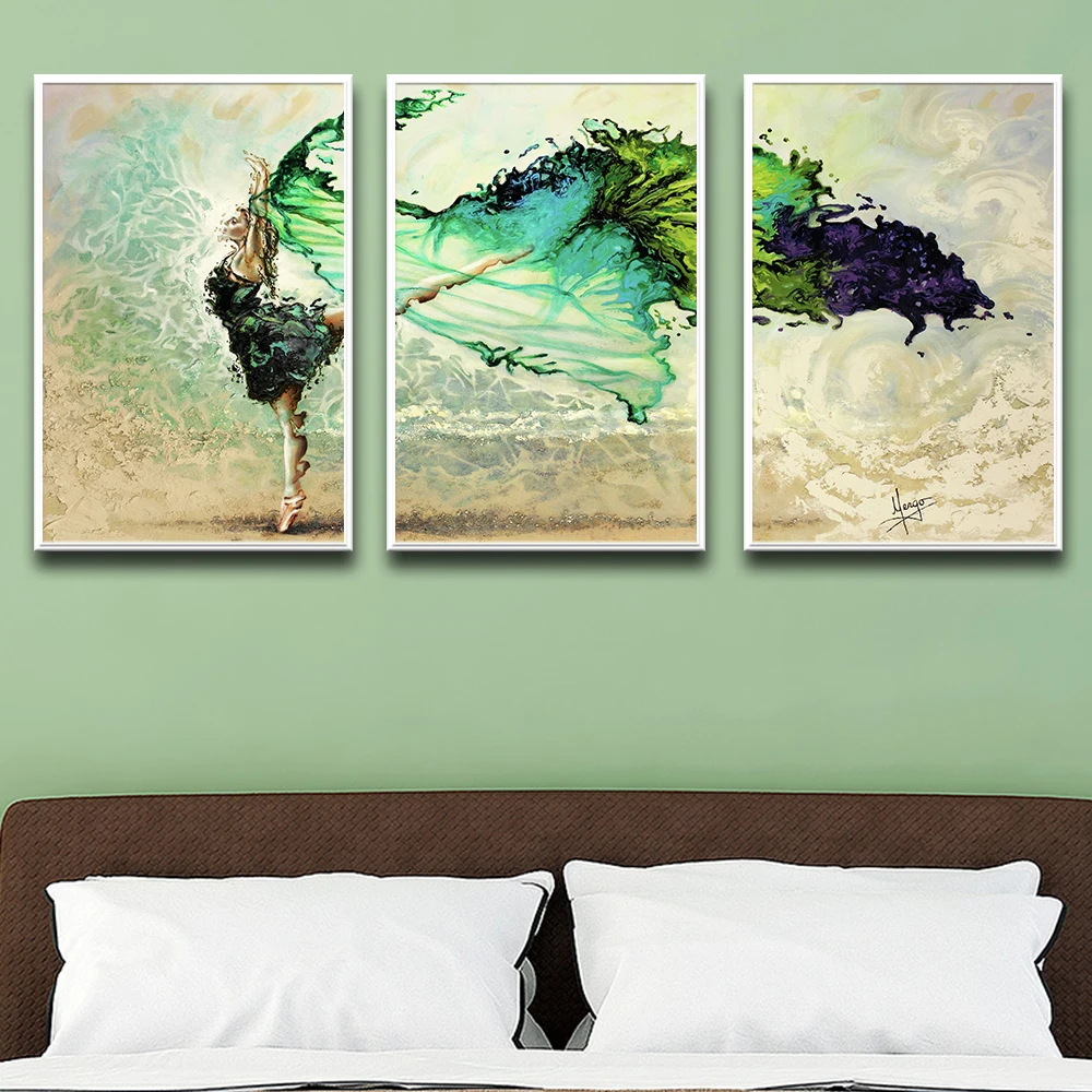 Красочные танцовщицы синяя юбка Бабочка Искусство скандинавские плакаты и