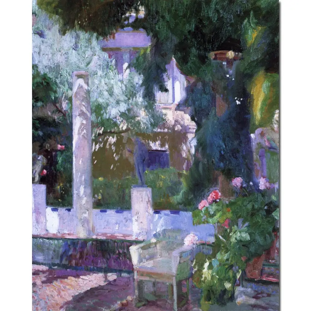 

Ручная роспись картин для домашнего декора Joaquin Bastida Rose Bush at the Sorolla house beach art высокое качество репродукция