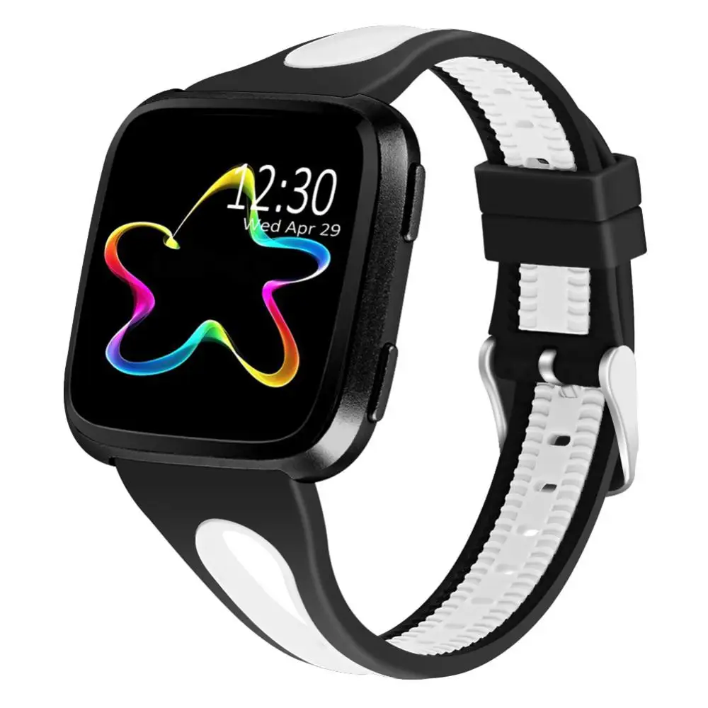Водонепроницаемый двухцветный силиконовый ремешок для наручных часов Fitbit Versa