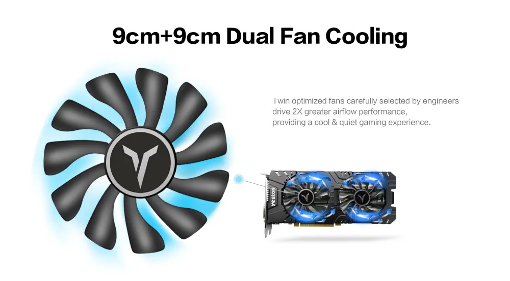 Yeston Radeon RX 580 GPU 8 ГБ GDDR5 256bit игровой настольный компьютер ПК видеокарты Поддержка DVI-D/HDMI/DP PCI-E X16 3,0
