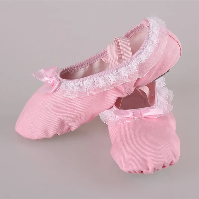 Professional Dance Shoes Pink Lace Cute Canvas Quality Children Ballerina EU24-40 Slippers | Спорт и развлечения