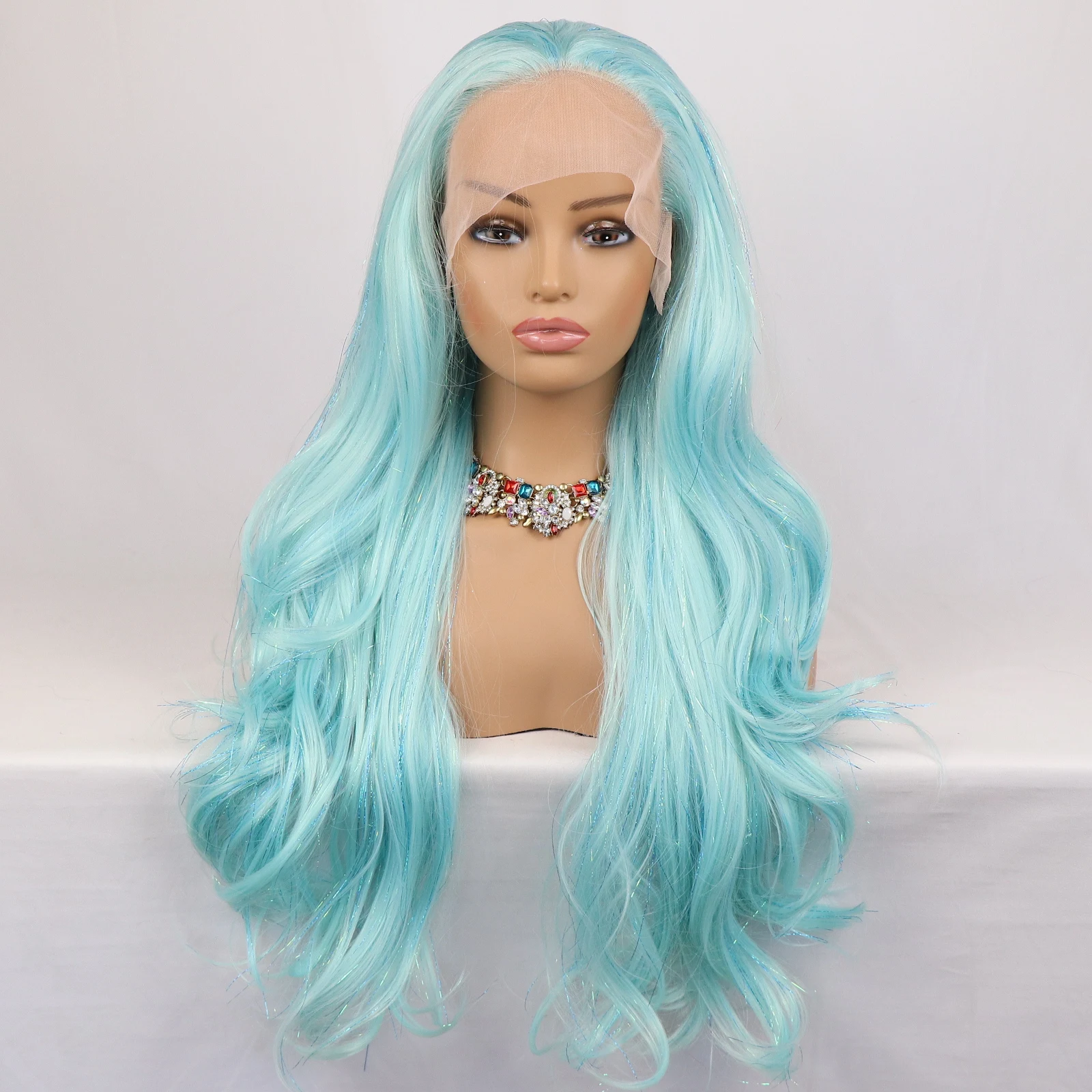 Blue Lace Front Wigs for Women Hot Blue Lace Front Wigs with  Baby Hair Glueless Heat Resistant Fiber Hair