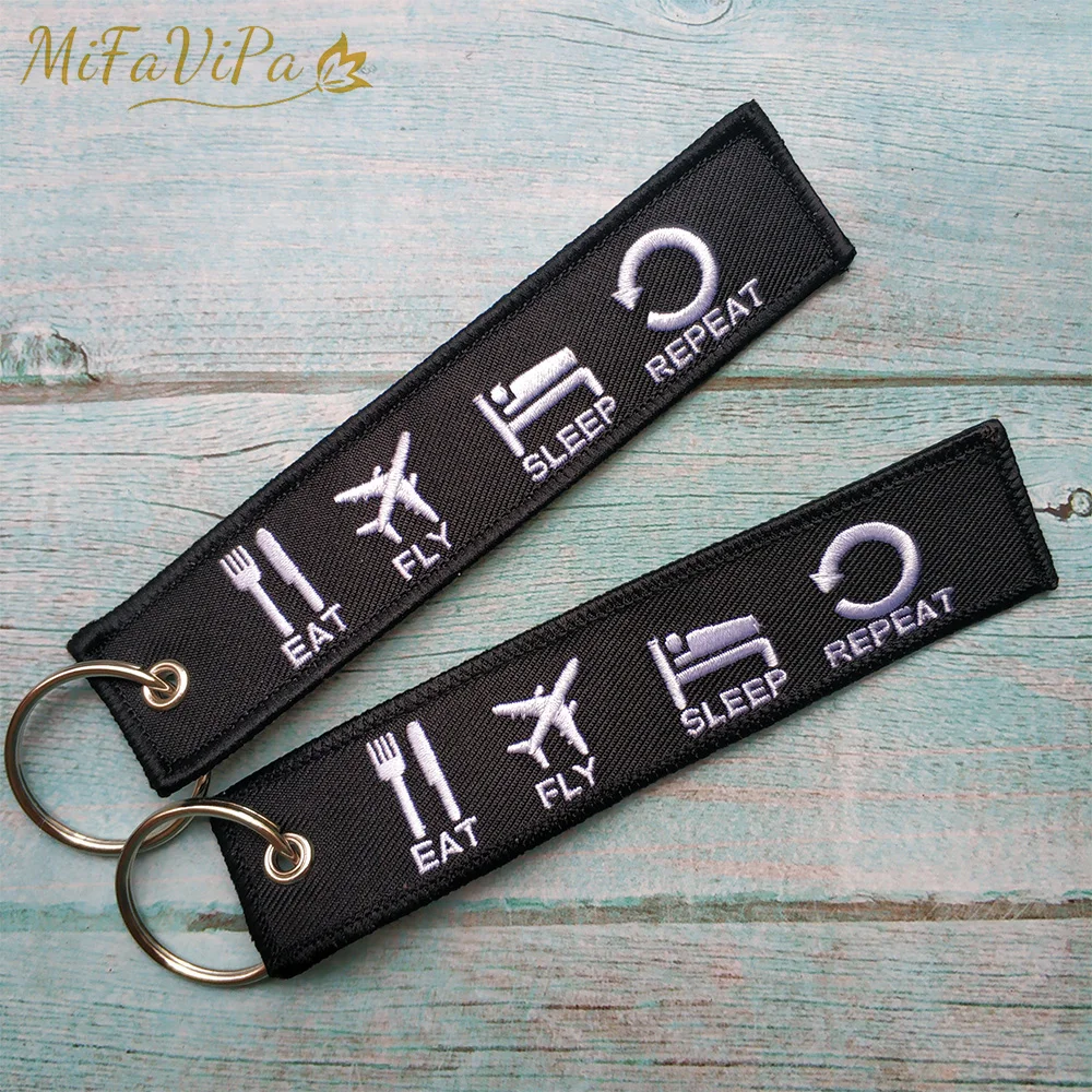 Фото 3 шт., брелок MiFaViPa с вышивкой «EAT FLY SLEEP» №5