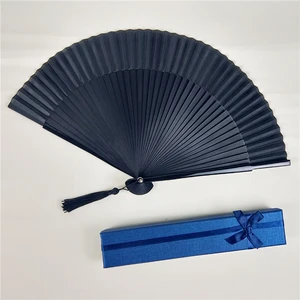 Винтажные вееры в китайском стиле, черные летние вееры для танвечерние, свадебные принадлежности, складной Ручной Веер