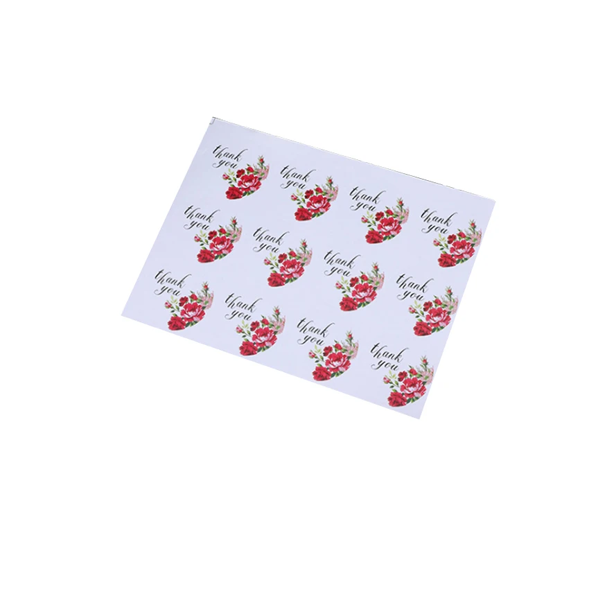 1200pcs/lot 'thank you' DIY Decorative With Rose Adhesive Sealing Label Paper Stickers Gift Package Decoration Sticker | Дом и сад