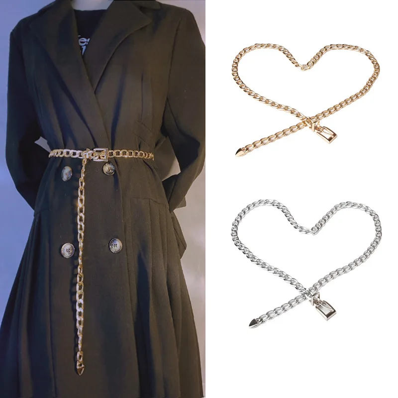 

2022 Belt Women Waist Chain Punk Chains For Ladies Belts Metal Adjustable Single Buckle Waistband Girls Street Hip Hop Ceinturon