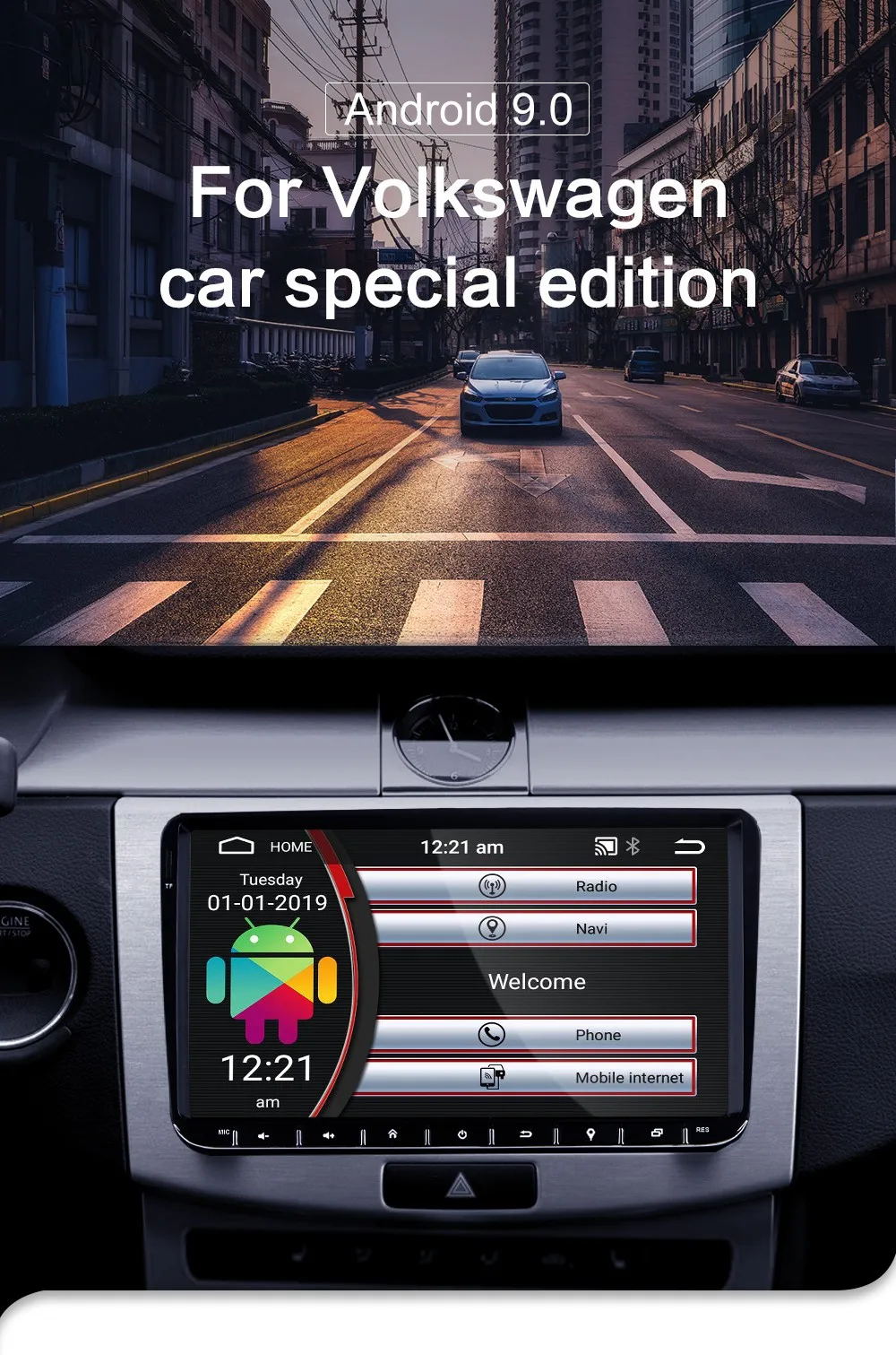 Android 9,0 2Din для VW/Volkswagen/Golf/Polo/Tiguan/Passat/b7/b6/leon/Skoda/Octavia автомобильный Радио gps 2 DIN Автомобильный мультимедийный плеер
