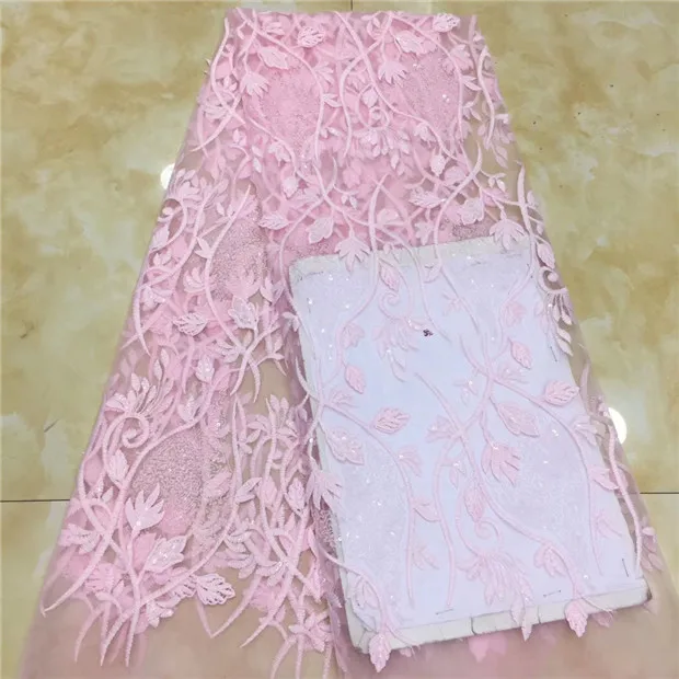 Высококачественная африканская кружевная сетчатая ткань с блестками