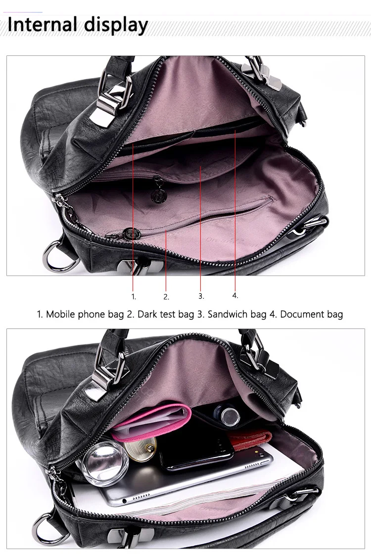 Женские кожаные рюкзаки Mochila Feminina женские кожаные рюкзаки высокого качества школьные рюкзаки для девочек Женские однотонные повседневные Рюкзаки