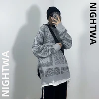 nightwa harajuku women sweaters vintage pattern o neck long sleeve female pullover 2021 autumn new chic casual loose streetwear