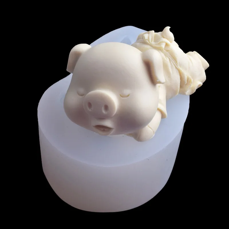 

3D Pig Silicone Cake Soap Molds Recyclable Temperature Resistance DIY Candle Chocolate Pudding Ice Cream Fondant Mold