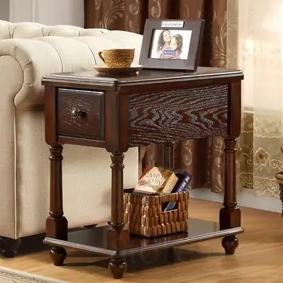 Американский боковой столик из массива дерева диван шкаф угловой узкий простой