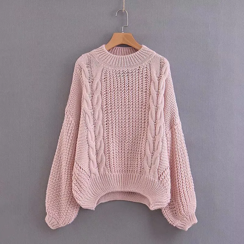 Женский вязаный пуловер повседневный джемпер с вырезами на спине длинным