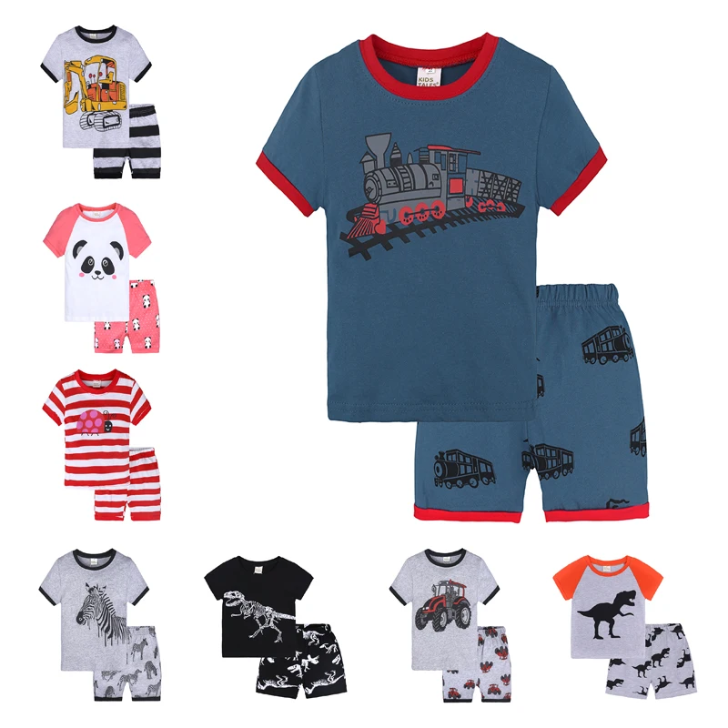Boy clothes summer 2021 boy sets children's clothing tractor print boys short sleeve shirts + shorts Cool | Детская одежда и