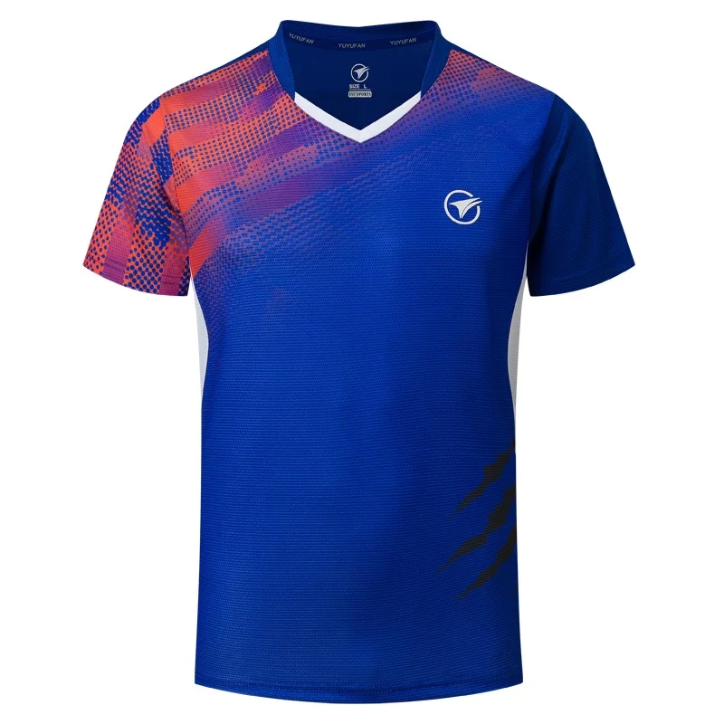 Man 1 shirt Новые рубашки для бадминтона для мужчин/женщин, спортивные рубашки для тенниса, футболки для настольного тенниса, быстросохнущие спортивные футболки для тренировок A121 - Цвет: Man 1 shirt