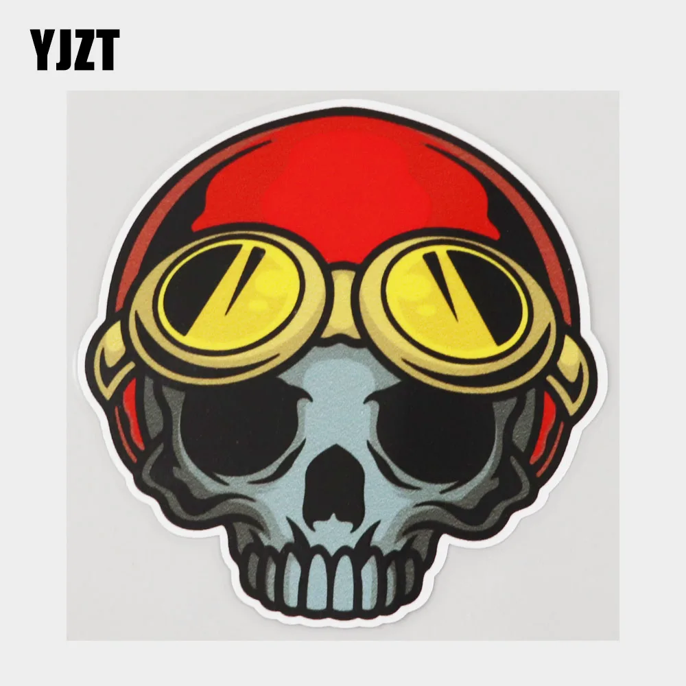 

YJZT 11,2 см × 11,5 см Милая Байкерская наклейка с черепом моделирующее украшение ПВХ автомобильная наклейка 11C-0732