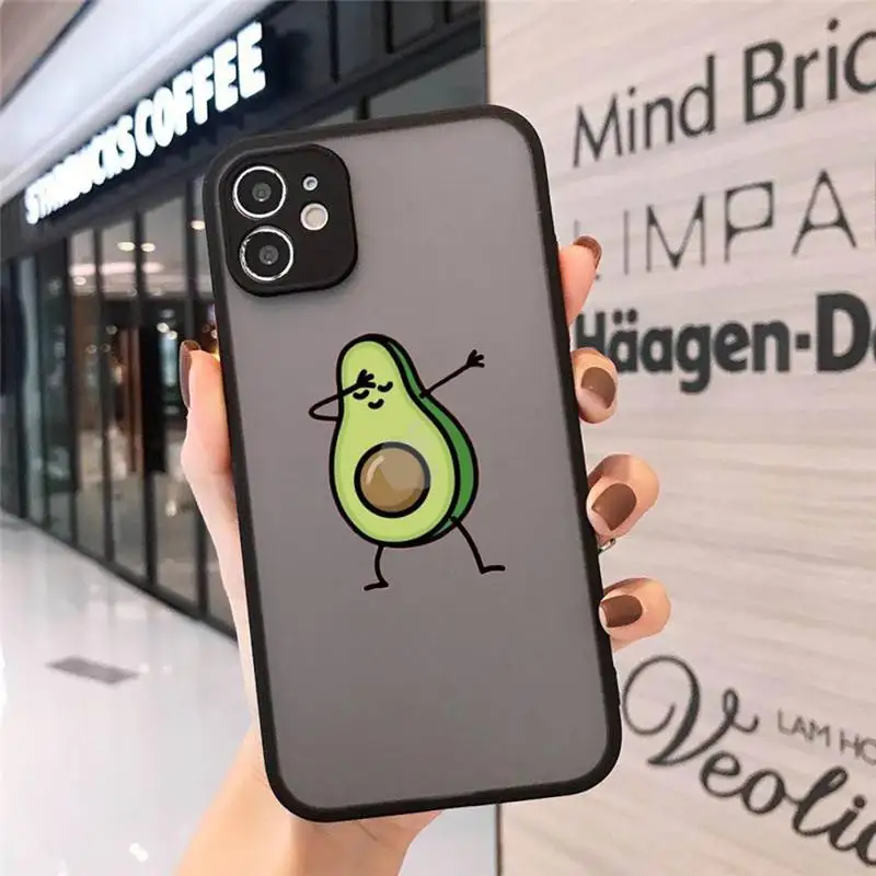 

Cute avocado cartoon Phone Case For iphone 12 11 8 7 plus mini x xs xr pro max matte transparent cover