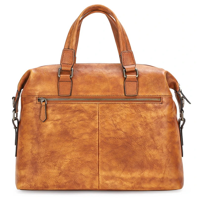 Men's Genuine leather Business Briefcase High Quality Cowhide Leather Laptop Handbag For Male Portable Messenger Shoulder Bag