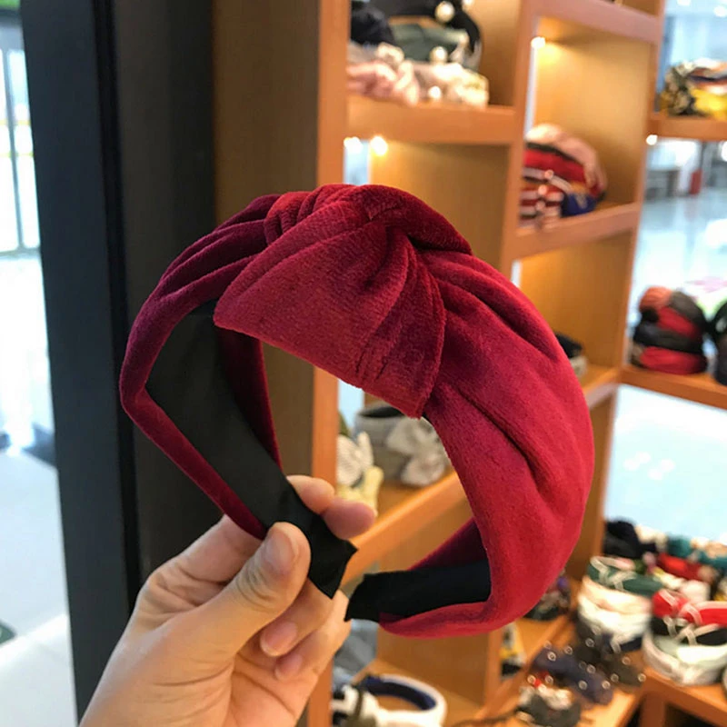 

Simple Solid Color Knot Hair Bands For Women Headband Korean Elegant Suede Cross Bow Hairband Hoop Turban Girls Hair Accessories