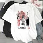 Новинка 2021 кавайная модная футболка Хаяо Миядзаки с аниме принтом, белая футболка с круглым вырезом и коротким рукавом, простой Повседневный Топ