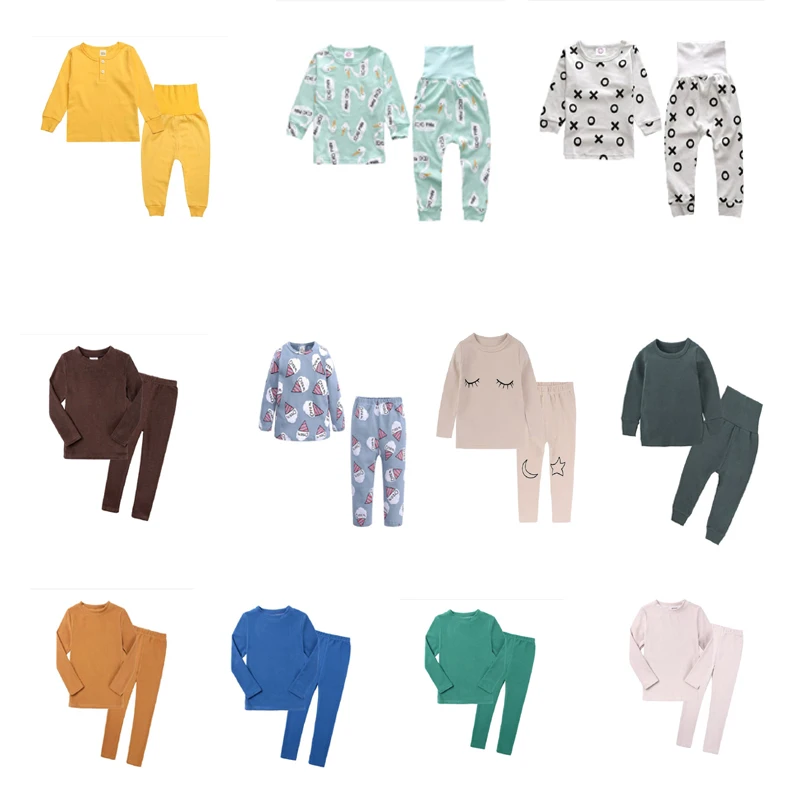 Детский пижамный комплект для мальчиков и девочек зимняя одежда детская сна