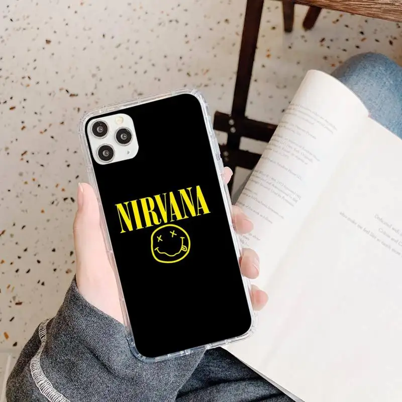 

Nirvana Kurt Cobain singer Phone Case Transparent soft For iphone 5 5s 5c se 6 6s 7 8 11 12 plus mini x xs xr pro max