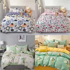 Домашний текстиль с цветочным принтом Стиль постельного белья 34 предмет; Нижнее белье из хлопка для детей; Для мальчиков и девочек и взрослых кровать подкладки: пододеяльник, простынь, наволочки