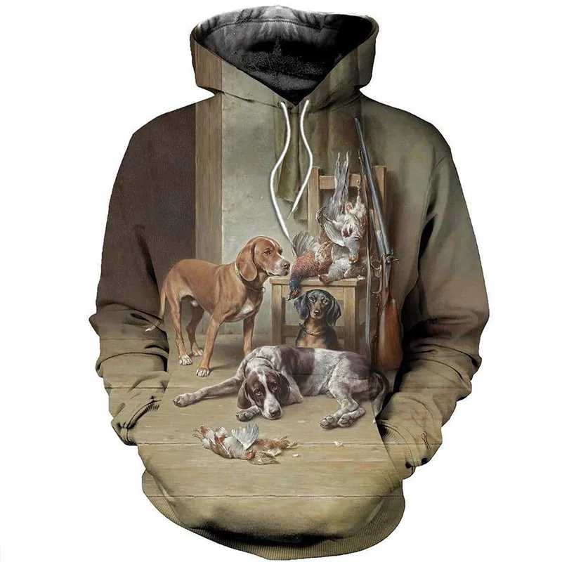 

The most fashionable 3D full print dog hunt zipper Sweatshirt Hoodie