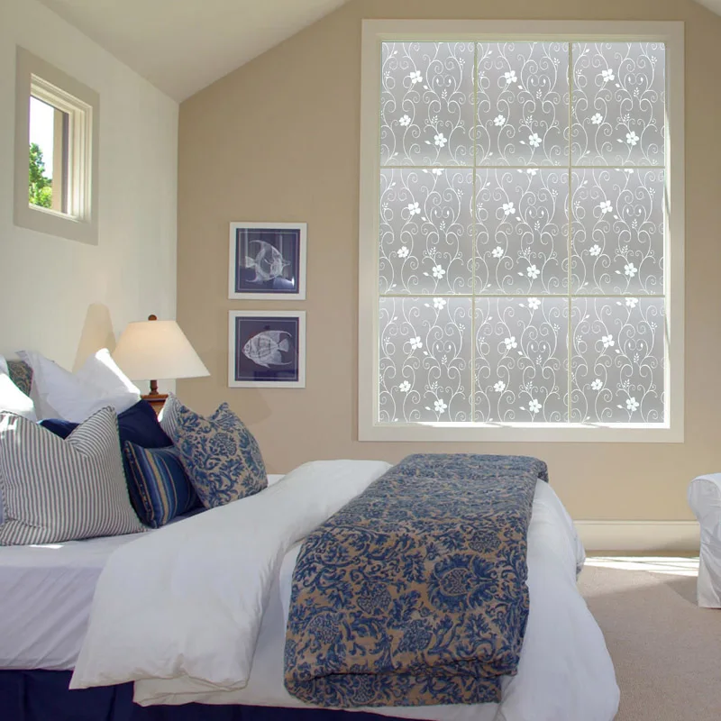 

Self Adhesive Privacy Decorative Window Film,Anti Uv Light Blocking Window Stickers for Bathroom,Heat Insulation Stained Clings