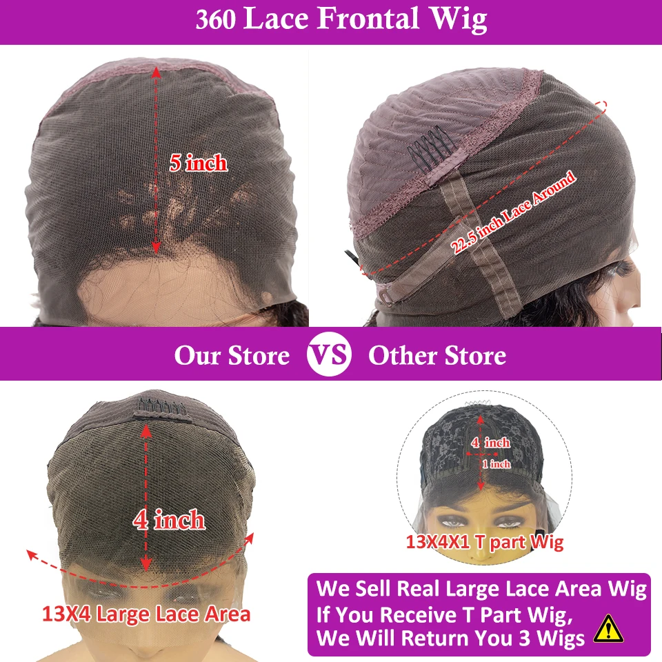 

Short Bob 360 Lace Frontal Wig With Bangs Brazilian Wavy 360 Lace Wigs For Women 13x4 Bob Lace Front Human Hair Wigs With Bangs