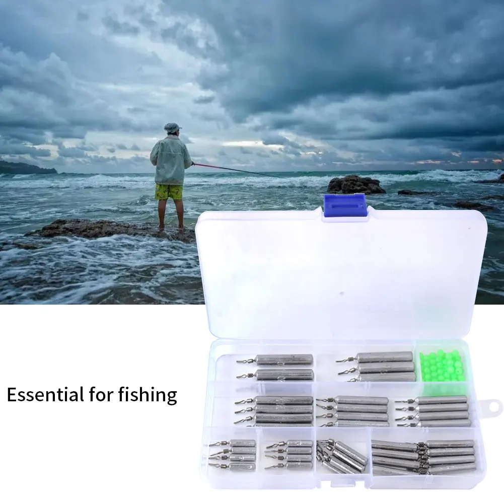 

Soft Bait Fishing Sinker Hanging Bottom Fishing Accessories Set. Shot Putter Weight 3.5g 5g 7g 10g 14g 20g 50 Luminous Beads