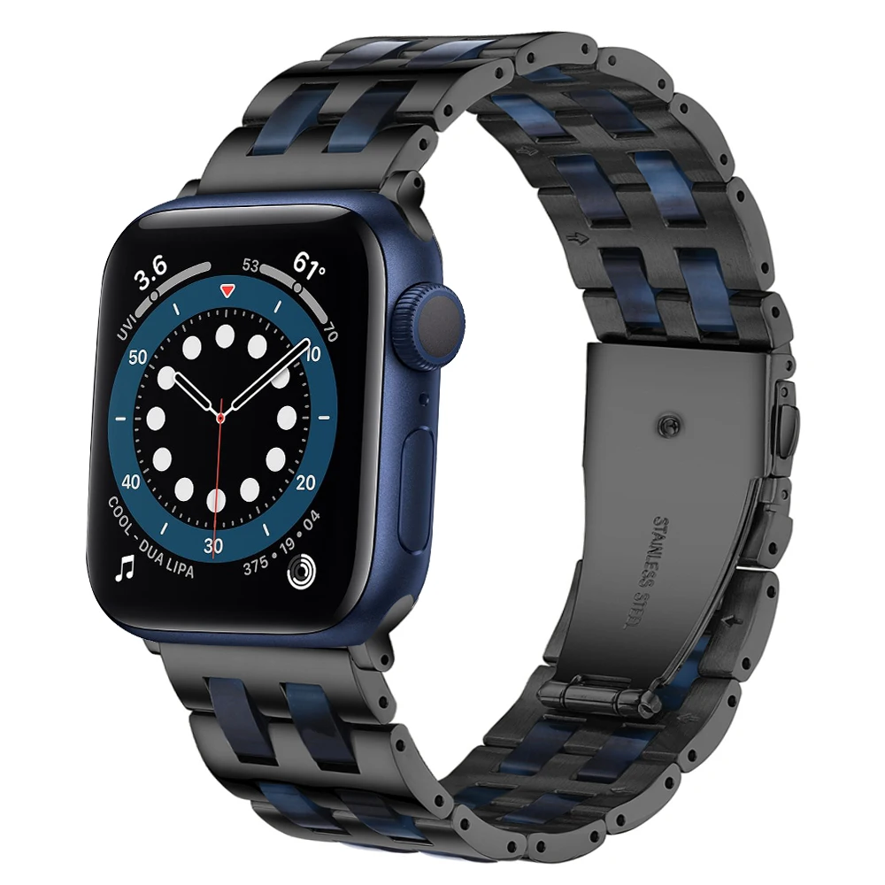 

Ремешок из нержавеющей стали для Iwatch 6 band se series 5 4, плюшевый браслет для iwatch 3 band 42 мм 38 мм correa, 44 мм 40 мм