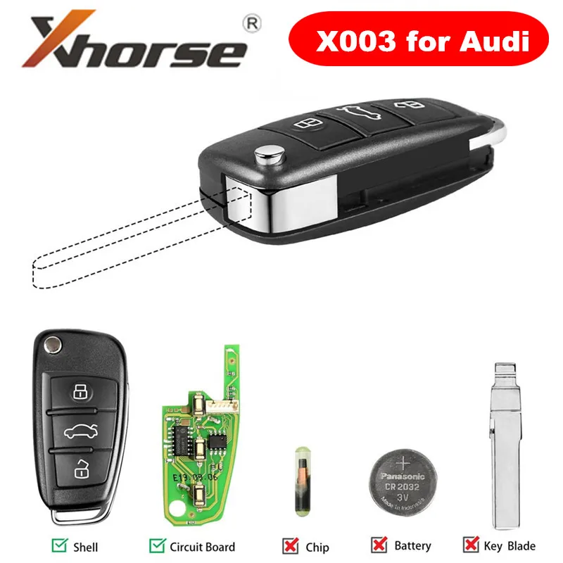 Универсальный проводной дистанционный ключ XHORSE XKA600EN для Audi A6L Q7 3 кнопки X003 VVDI| |