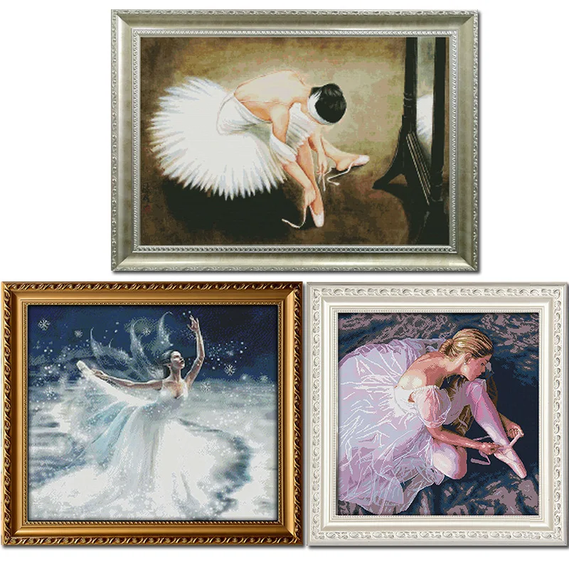 Набор для вышивки балетом белым ангелом DMC крестиком китайского производства|cross