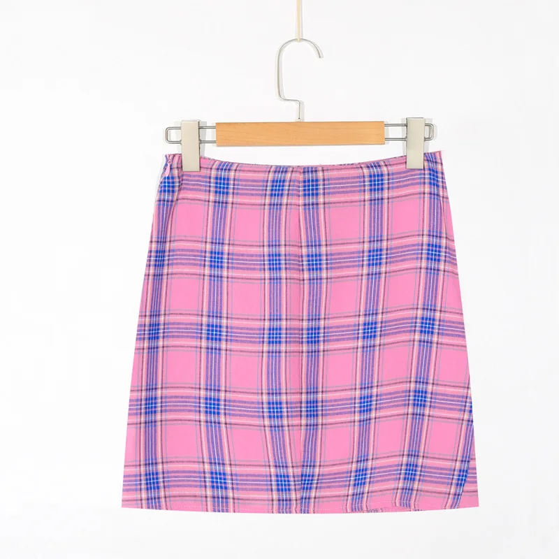 

Summer Women's Casual Plaid High Waist Mini Skirt