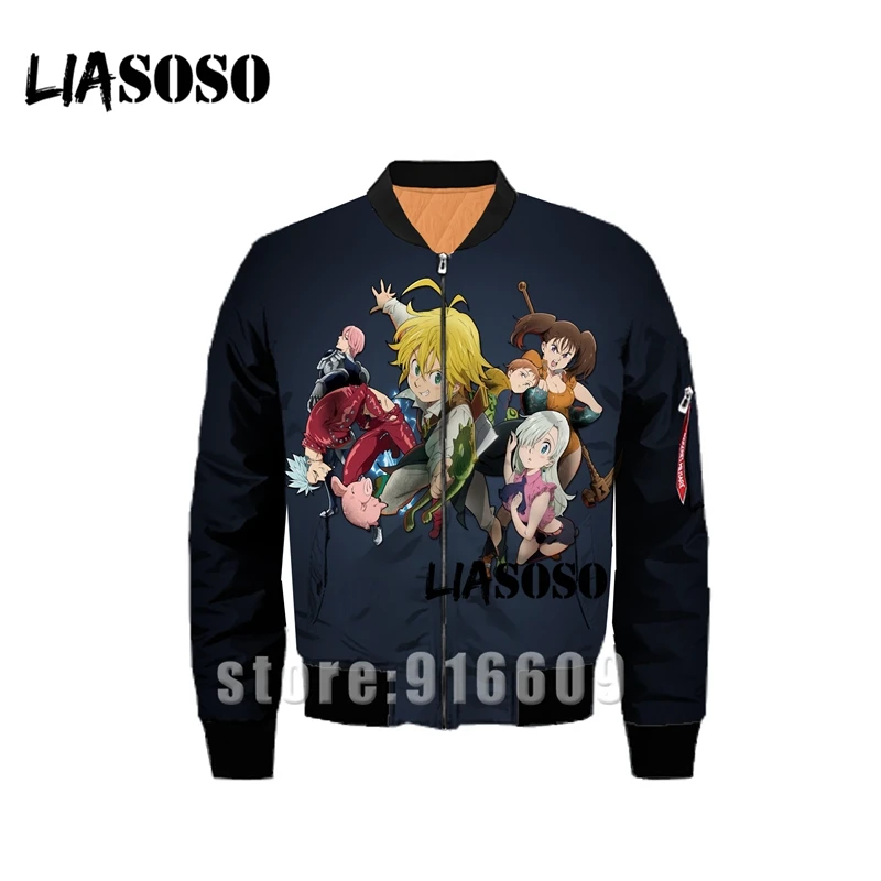 Зимняя куртка с 3D принтом Nanatsu No Taizai The Seven Deadly Sins, ветровка, пальто, толстовки, аниме, Толстовка Harajuku