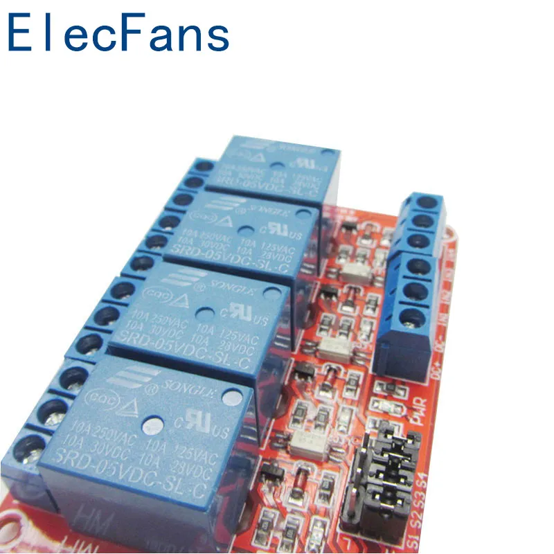 5V 4 канальный Релейный модуль с Opto изоляции поддерживает высокий и низкий уровень