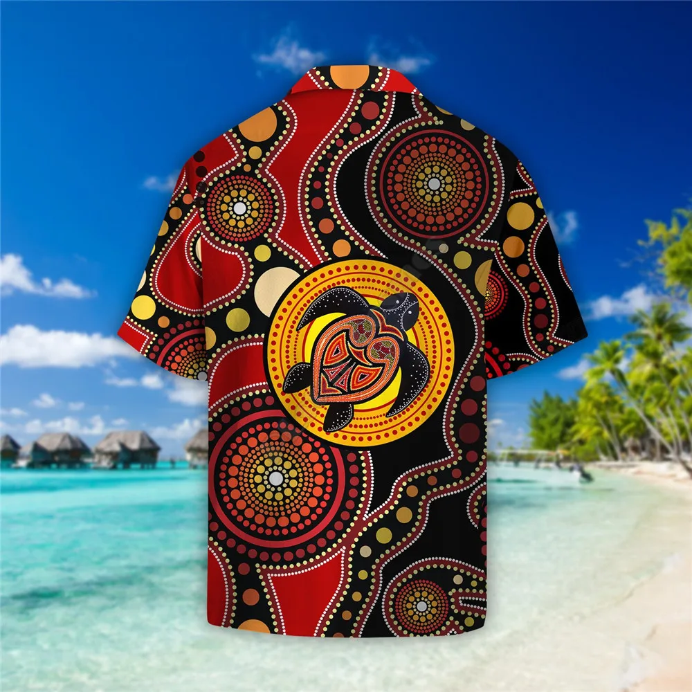 Aboriginal Australia Indigenous Lizards and the Sun Beach Shirt Hawaii Shirt Summer 3d Printed men For women Fashion Shirts